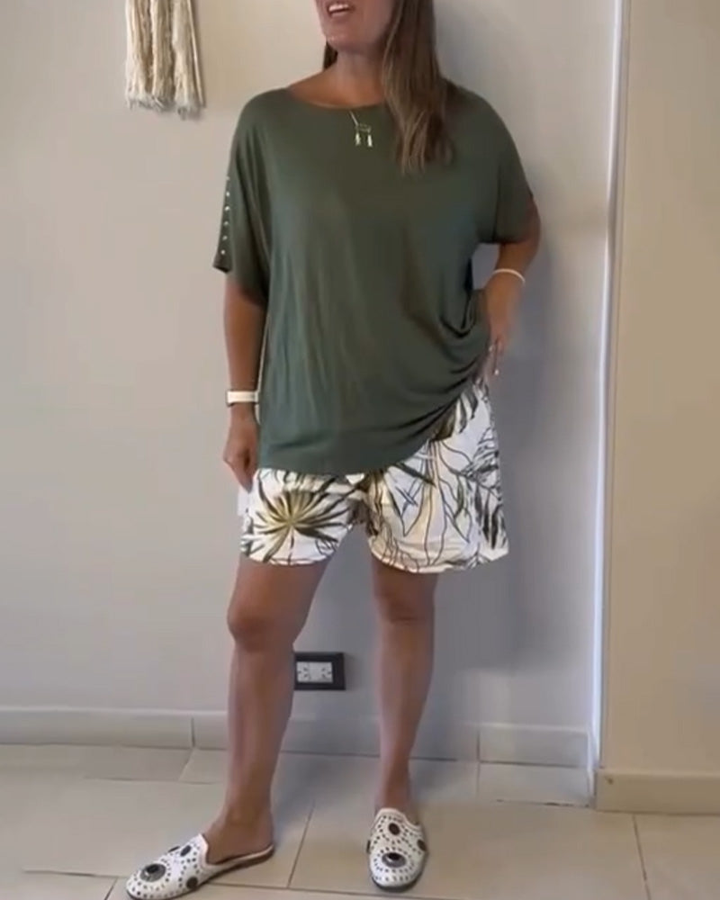 Loose Round Neck Short Sleeve T-Shirt