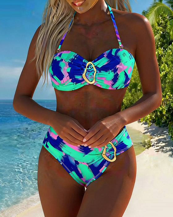 Halter Neck Tie-Dye Bikini