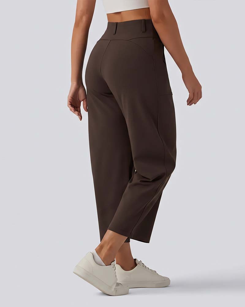 Solid Color Nine-Point Pants