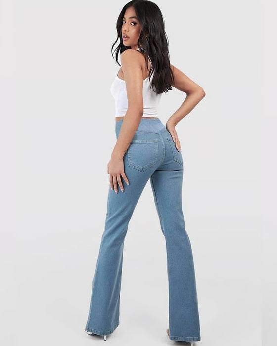 High Stretch Fashion Pocket Flare Pants