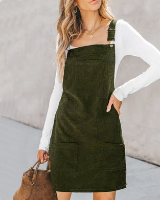 Solid color Shift dress with Pocket