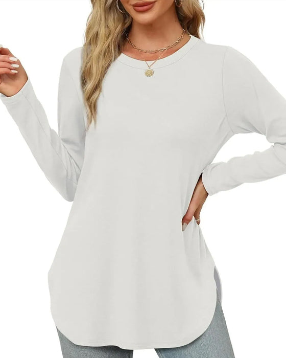 Solid Color Long Sleeve Top