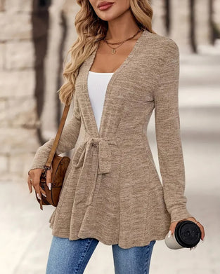 Solid Color Long-Sleeved Casual Fashion Cardigan