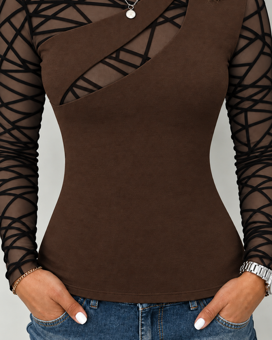 Crew Neck Cross Solid Top