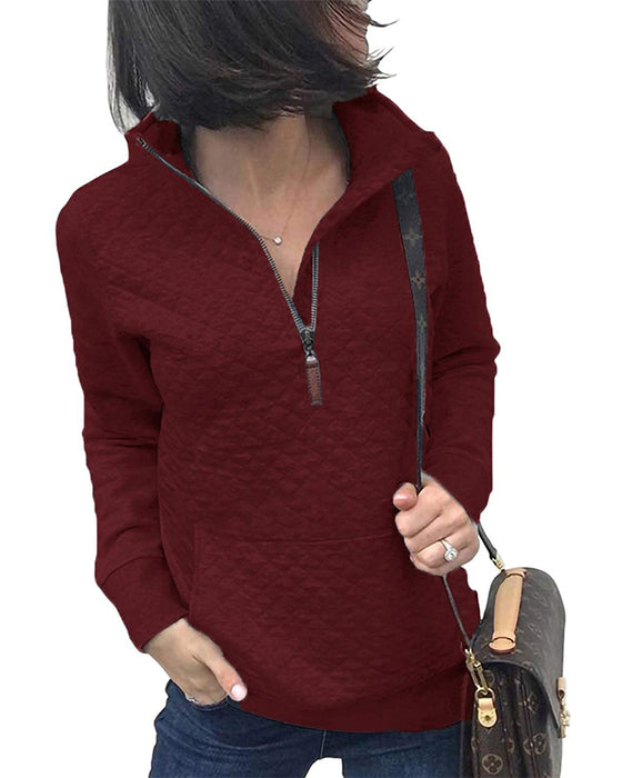 Casual Zip Long Sleeve Sweatshirt