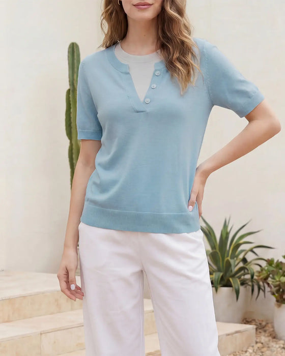 Casual Short Sleeve Pullover