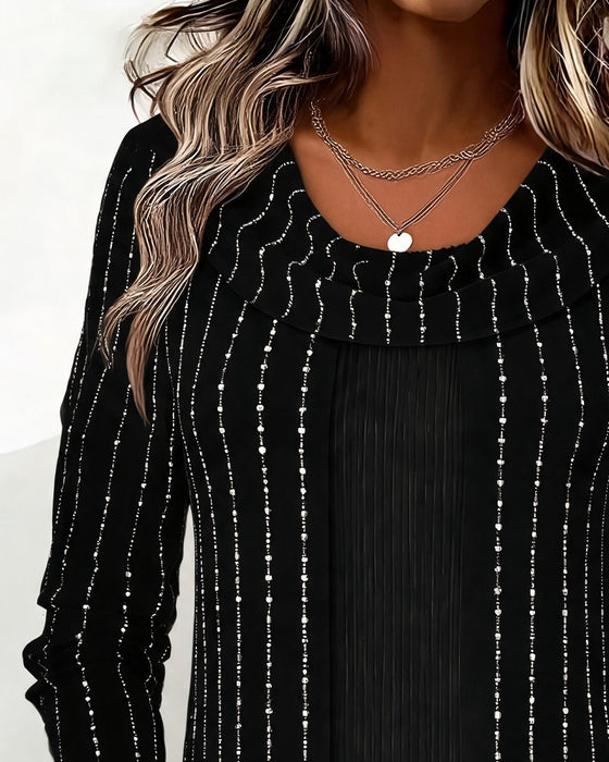 Crew Neck Line Asymmetric Top