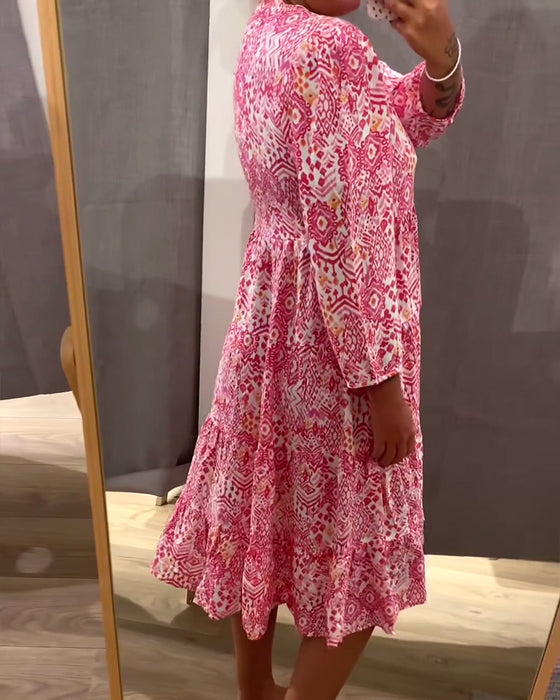 Geometric Print Cake Dress