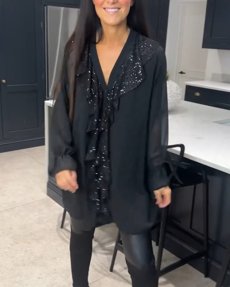 Ruffled elegant style blouse