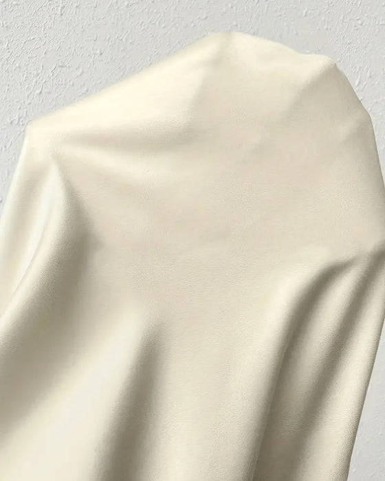 Casual solid color pleated irregular long sleeve blouse
