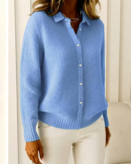 Fashion Lapel Button Cardigan