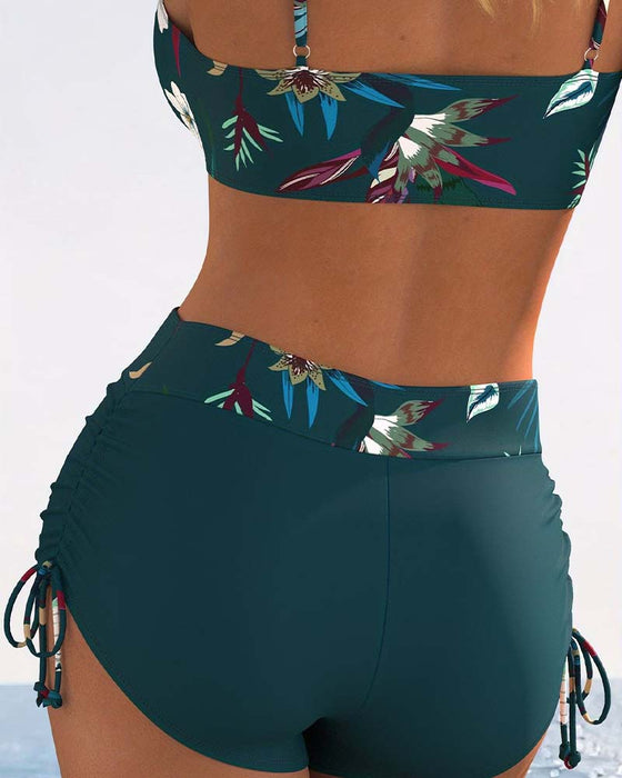 Vacation Drawstring Two-Piece Bikini