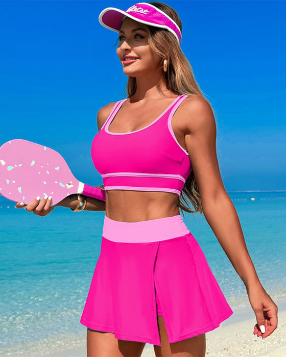 Quick-Drying Two-Piece Swim Skirt Set