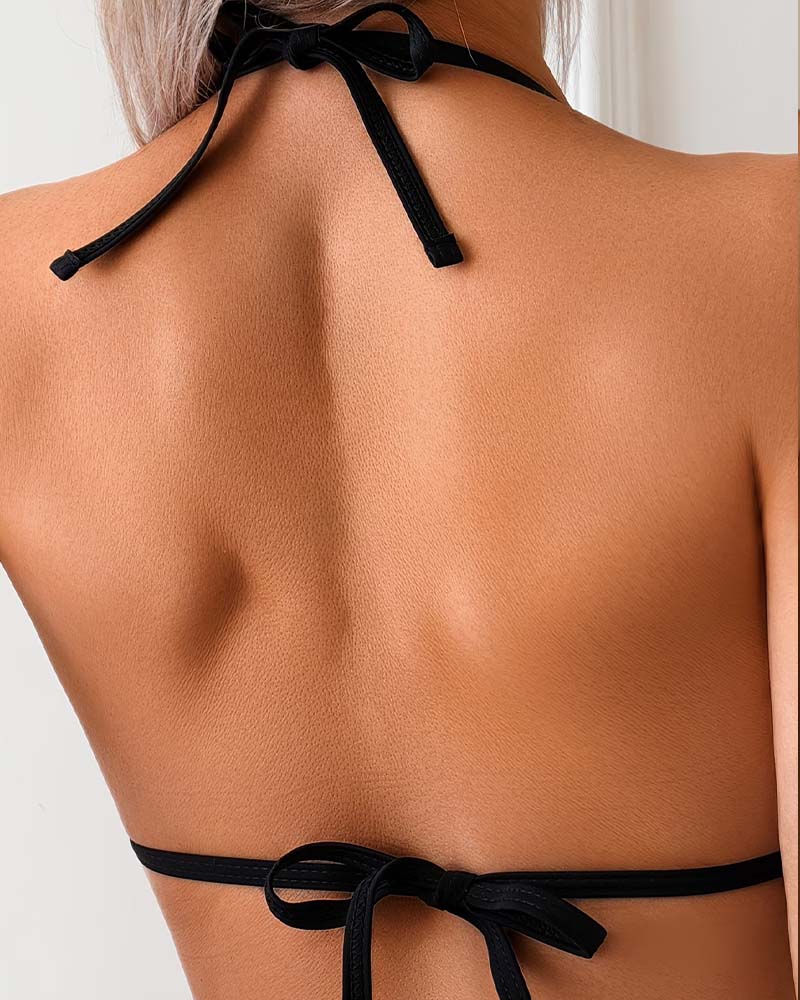 Vertical Gold Chain Split Bikini