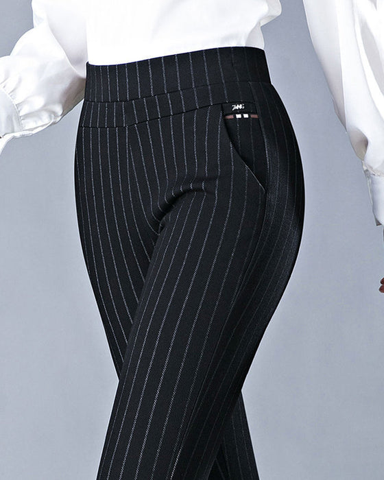 Pocket casual high waist trousers