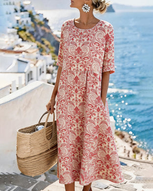 Vintage Mid-Sleeve Resort Dress