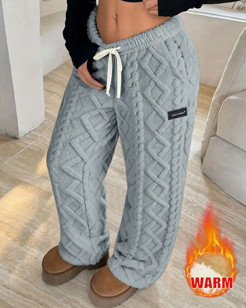 Elastic Waist Drawstring Fashion Pants