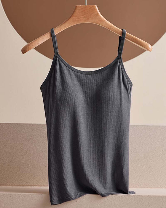 Ribbed Built-in Bra Cami Top