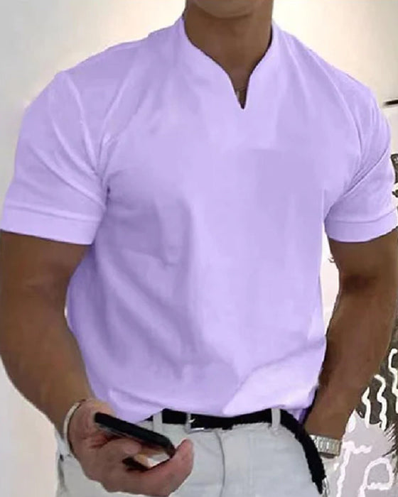 Plain V-neck T-shirt