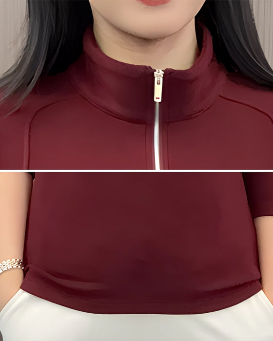 Half Zip Fleece Long Sleeve Top