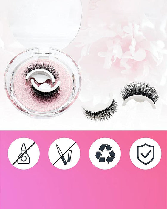 Reusable self-adhesive eyelashes