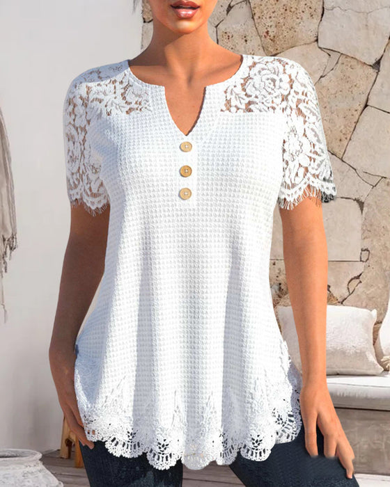 Lace Short Sleeve T-Shirt