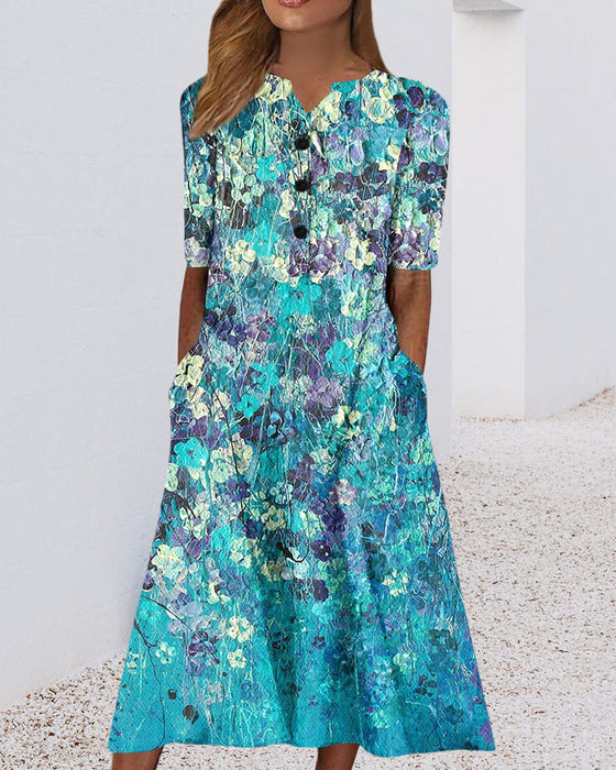 Floral print pocket dress