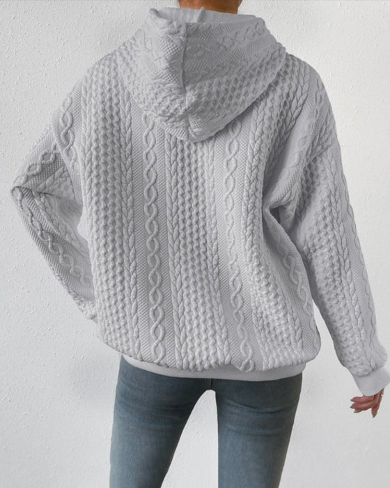 Casual solid color hoodie