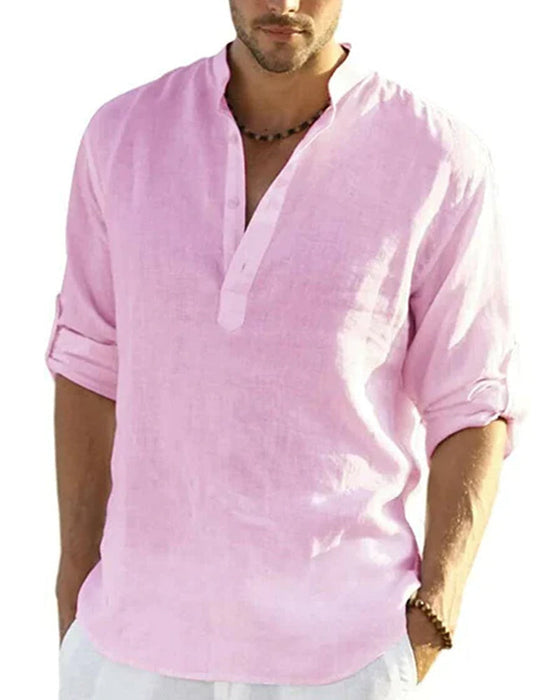 Men's shirt in cotton and linen