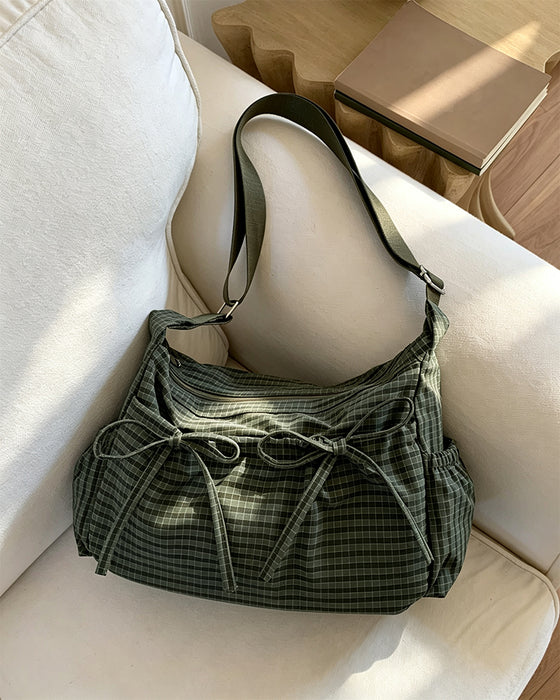 Bow Plaid Crossbody Bag