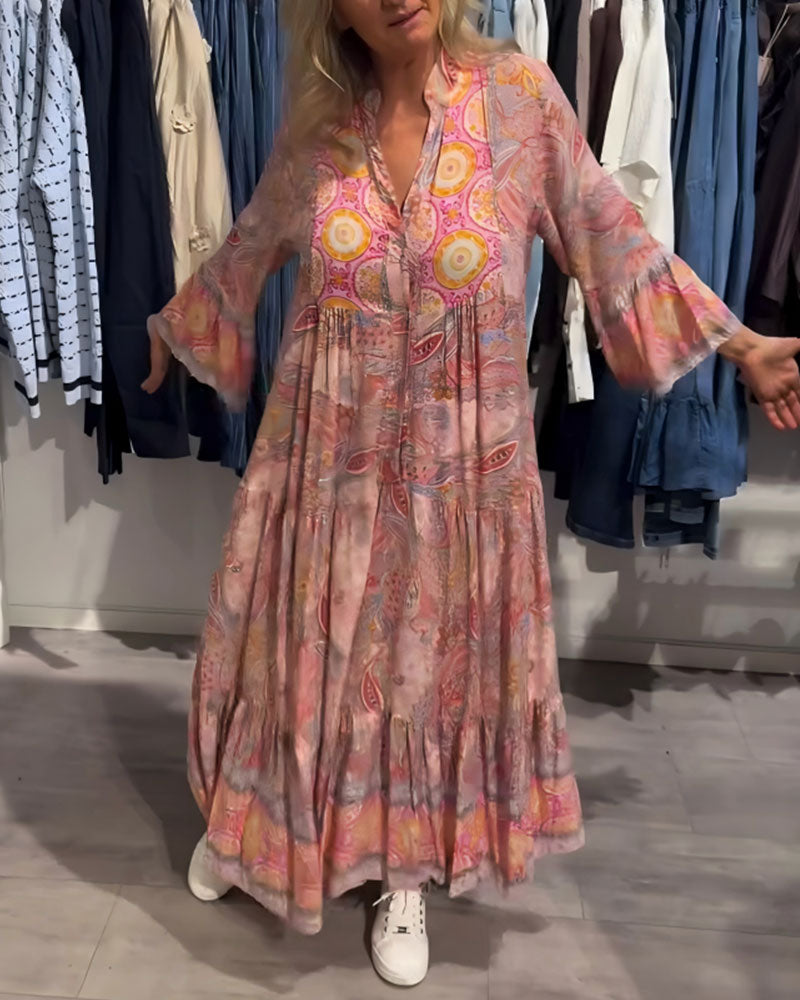 Casual Vacation Long Printed Dress