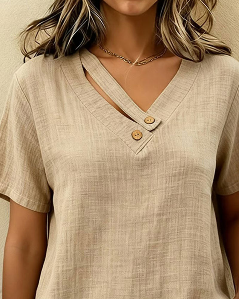 Loose V-Neck T-Shirt