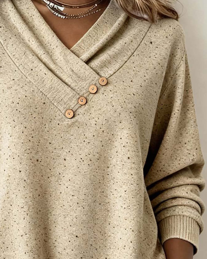 Fashion Scarf Collar Sweatshirt