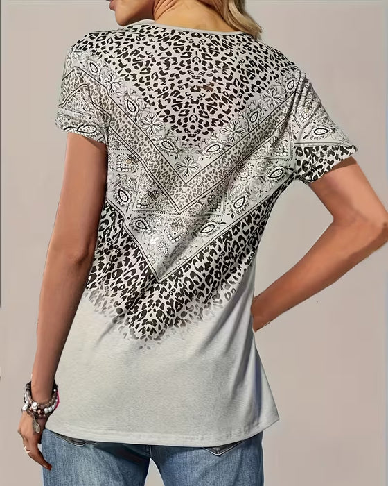 Casual Printed Short-Sleeve T-Shirt
