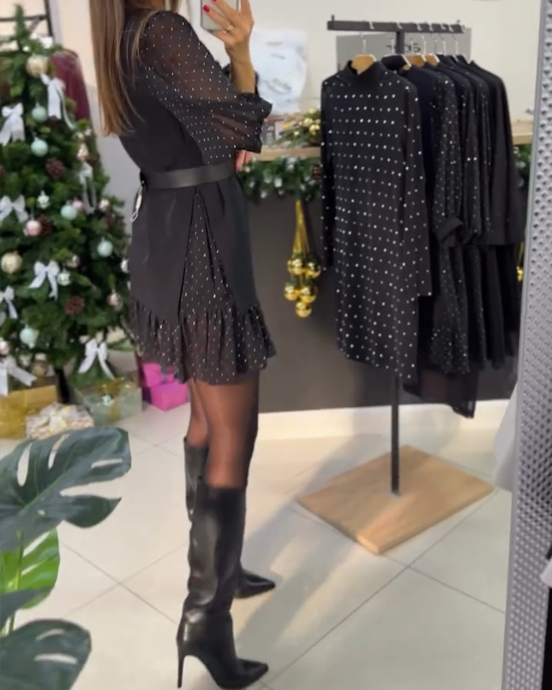 Stylish V-Neck Patchwork Dress