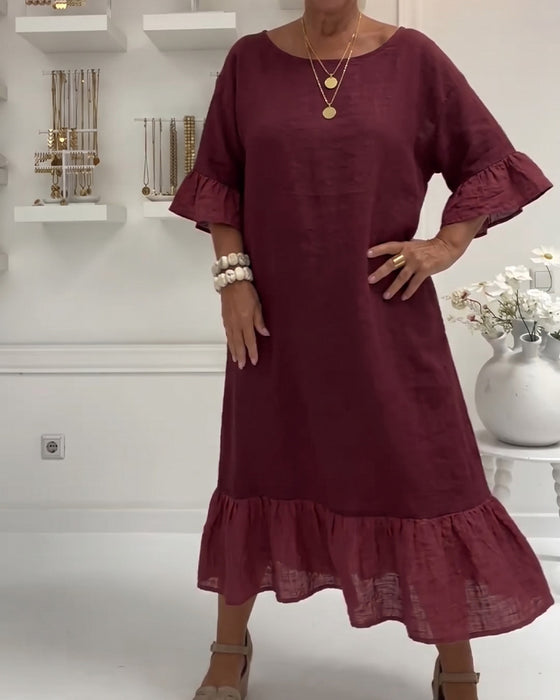 Ruffle Pocket Casual Dress