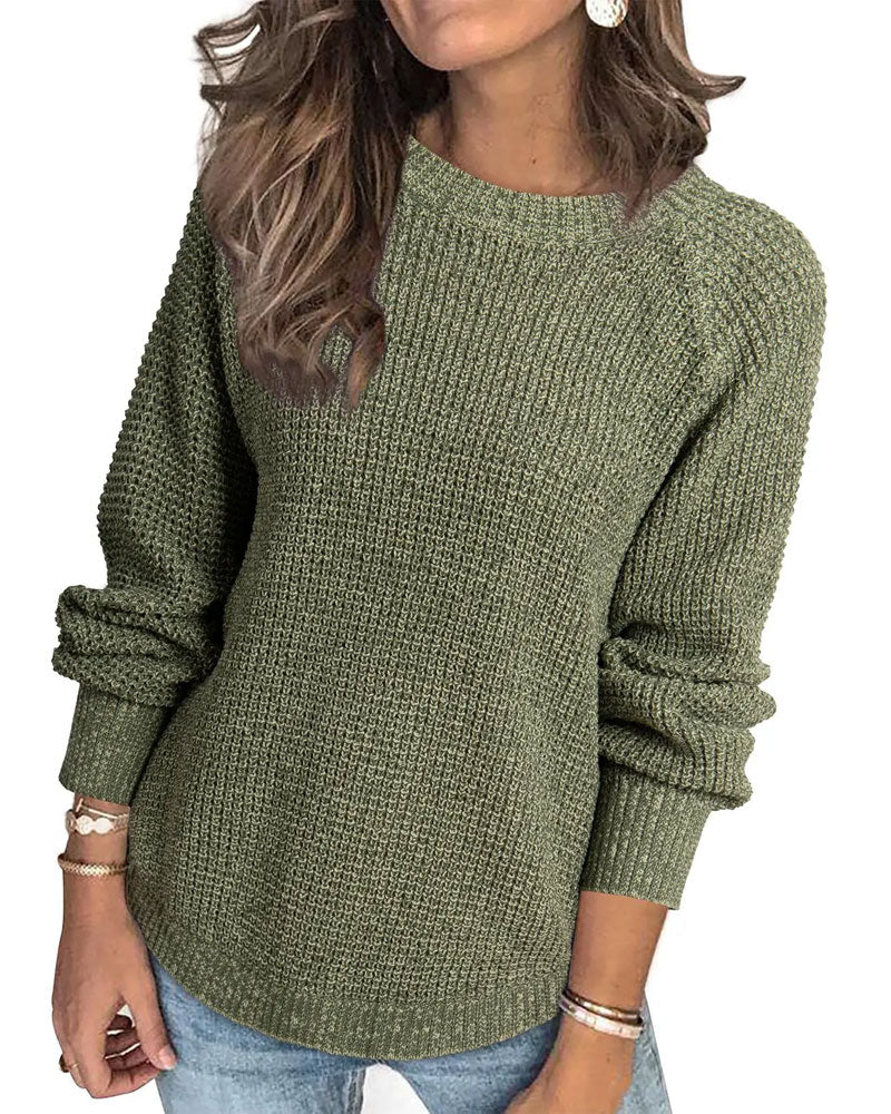 Long-Sleeved Crew-Neck Pullover