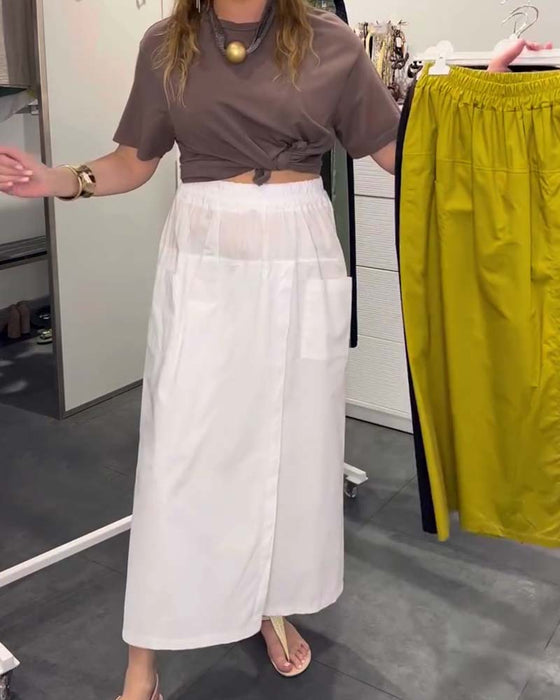 Casual Apron Style Ankle-Length Pants