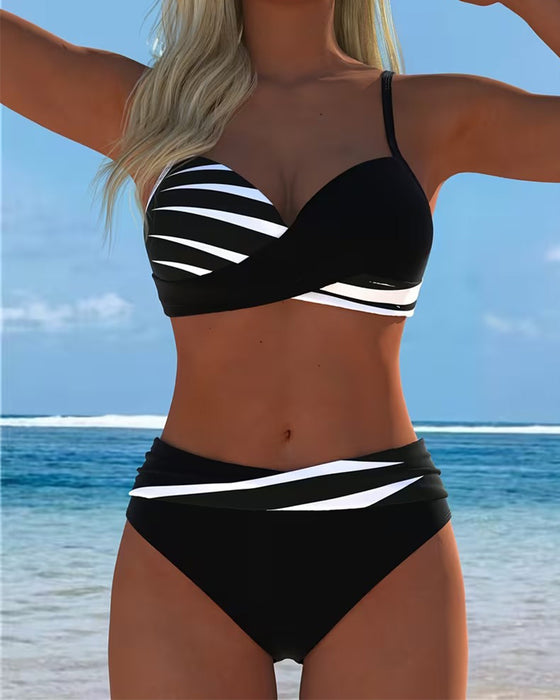 Camisole Color-Block Cross Bikini
