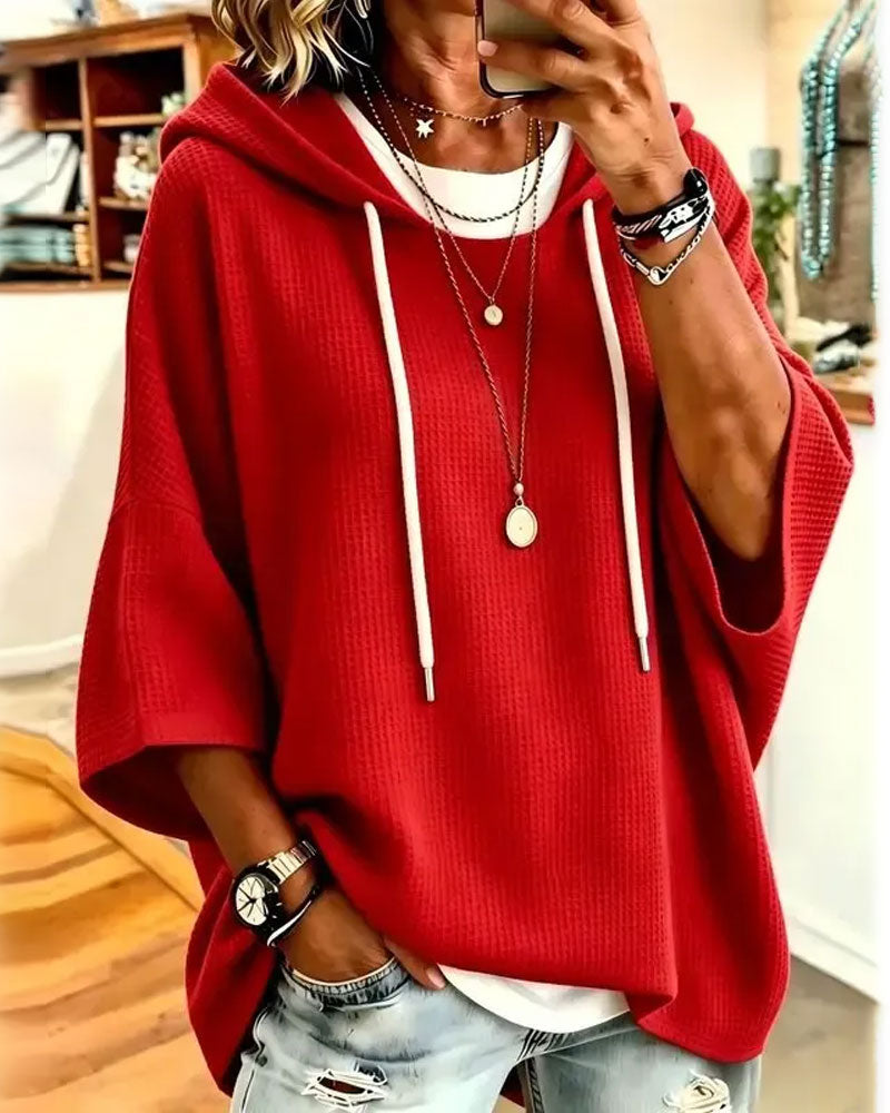 Hooded Drawstring Relaxed Hoodie