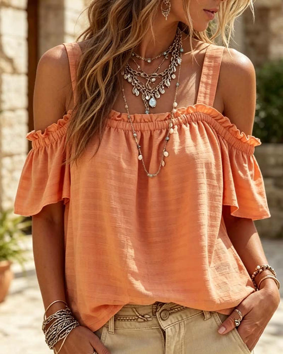 Camisole Ruffle Off-Shoulder Blouse