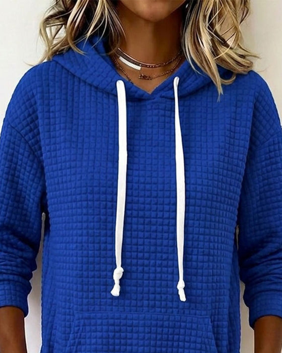 Waffle Hooded Sweatshirt Dress