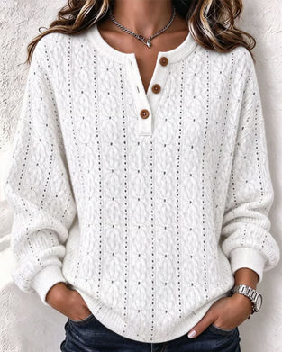 Button Casual Collar Sweatshirt