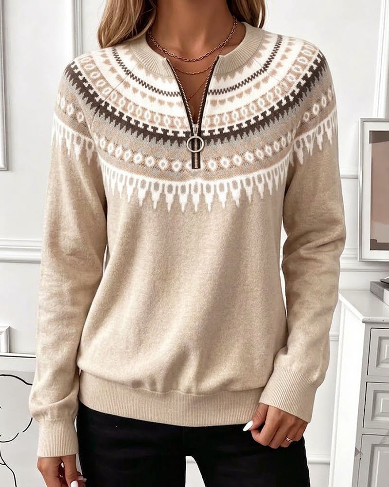 Color-Block Zip Long Sleeve Sweatshirts