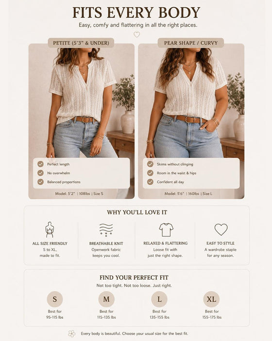 Cutout Cardigan Short-Sleeve Blouse