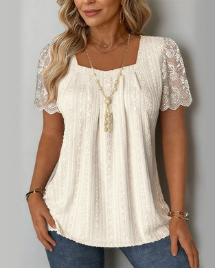 Solid Color Patchwork Jacquard Top