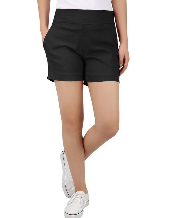 Solid Color Mid Waist Shorts