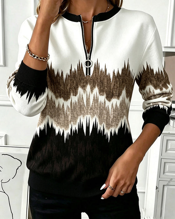 Casual Printed Long Sleeve Sweatshirt