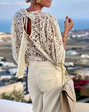 Lace Bow Design Blouse