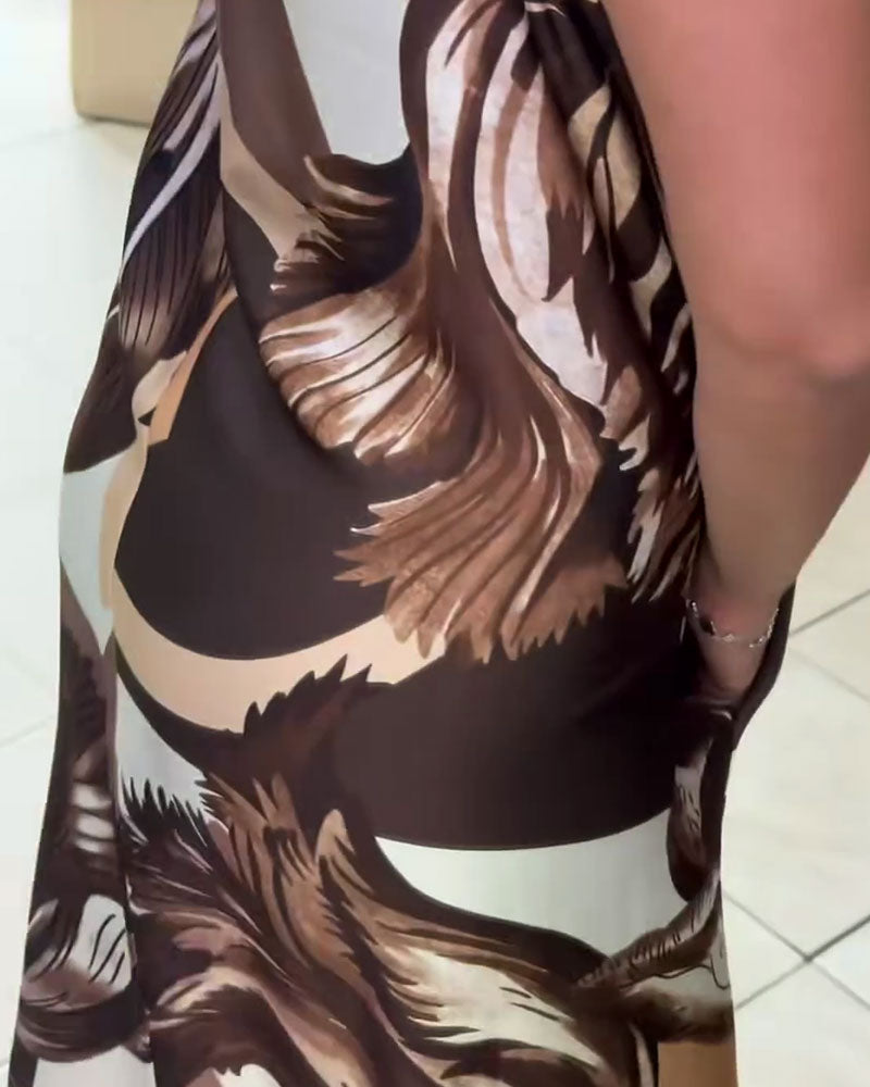 Sleeveless Vintage Print Dress